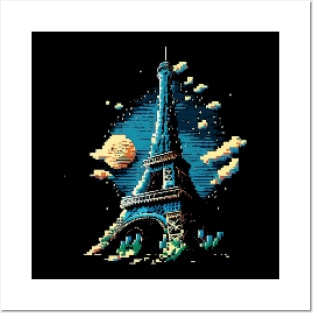 Eiffel Tower Pixel Art Posters and Art